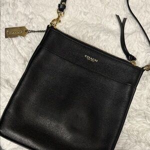 Coach Black Crossbody Bag with Gold Accents